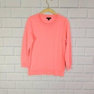 J. Crew Bright Pink Crew Neck Merino Wool Sweater